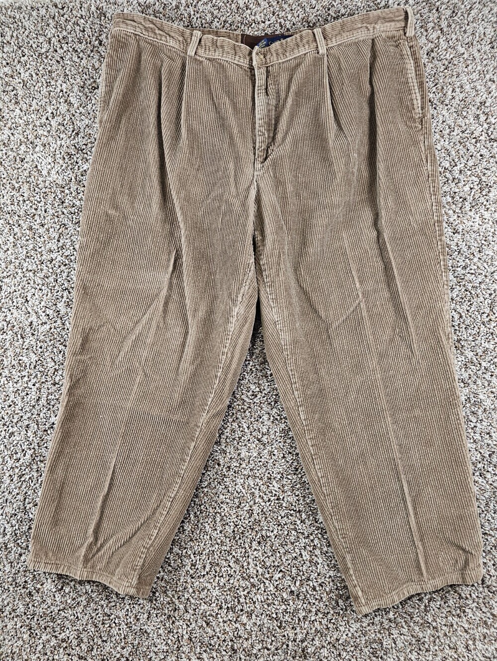 Vtg Club Room by Charter Club Mens Sz 44x30 Thick Corduroy Pants Beige Cotton